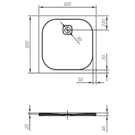 Kolpa San Pandora Tray zuhanytálca 120x90 560910