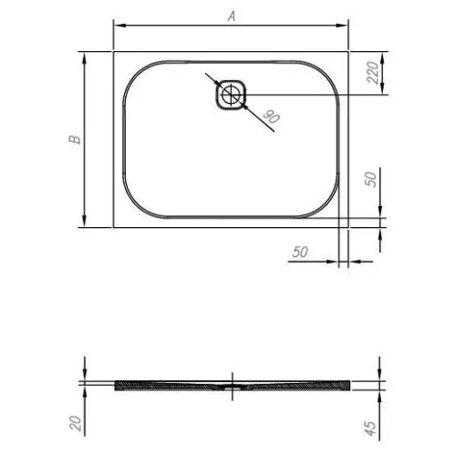 Kolpa San Pandora Tray zuhanytálca 120x90 560910