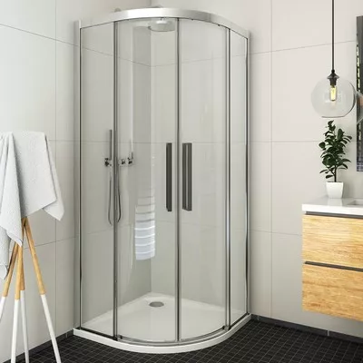 Roltechnik ECR2N 1000 íves zuhanykabin fekete profil transparent betét (561-1000000-05-02)