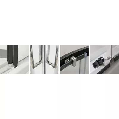 Roltechnik ECR2N 1000 íves zuhanykabin fekete profil transparent betét (561-1000000-05-02)
