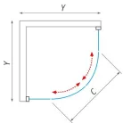 Roltechnik ECR2N 900 íves zuhanykabin fekete profil transparent betét (561-9000000-05-02)