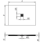 Kolpa San Lavolta kerrock zuhanytálca 160x90 fehér 561080 rajza