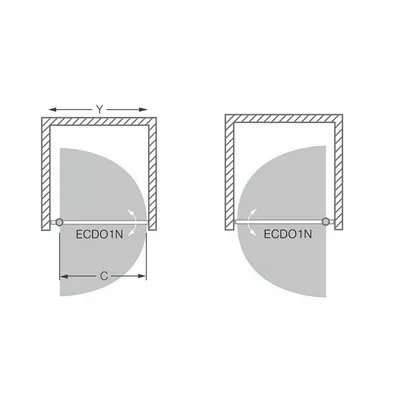Roltechnik ECDO1N 1000 egyszárnyas zuhanyajtó fekete profil transparent betét (562-1000000-05-02)