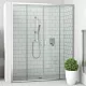 Roltechnik LLD4 1300 négyrészes zuhanyajtó brillant profil transparent üveg (574-1300000-00-02)