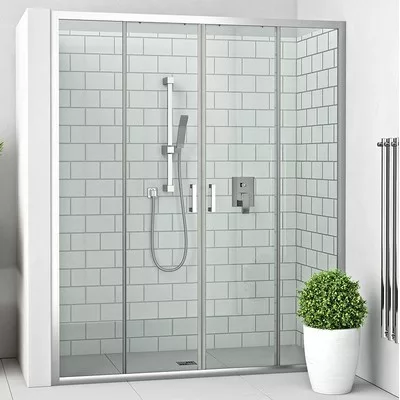 Roltechnik LLD4 1500 négyrészes zuhanyajtó brillant profil transparent üveg (574-1500000-00-02)
