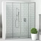 Roltechnik LLD4 1600 négyrészes zuhanyajtó brillant profil transparent üveg (574-1600000-00-02)
