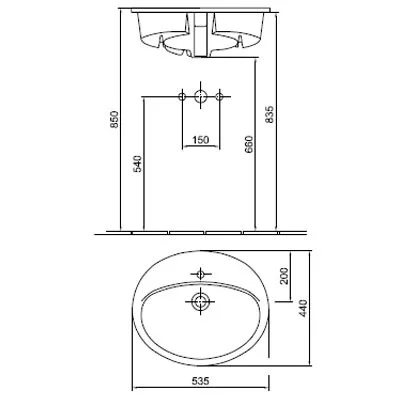 Alföldi Saval 2.0 beépíthető mosdó 53 cm EASYPLUS (6006 33 R1)