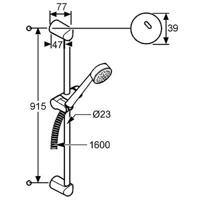 Kludi Zenta 1S zuhany garnitúra 900 mm króm (606400500)