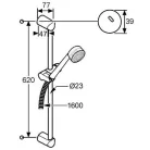 Kludi Zenta 3S zuhany garnitúra 600 mm króm (608300500)