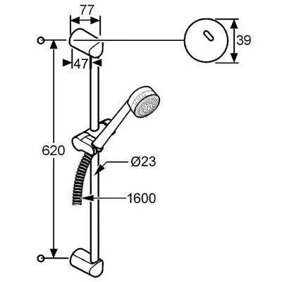 Kludi Zenta 3S zuhany garnitúra 600 mm króm (608300500)