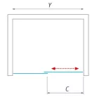 Roltechnik AMD2 1400 zuhanyajtó brillant profil transparent betét (620-1400000-00-02)