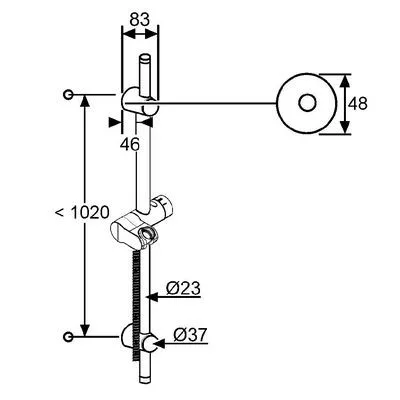 Kludi A-QA v 1100 mm flexibilis fali rúd króm (620950500)