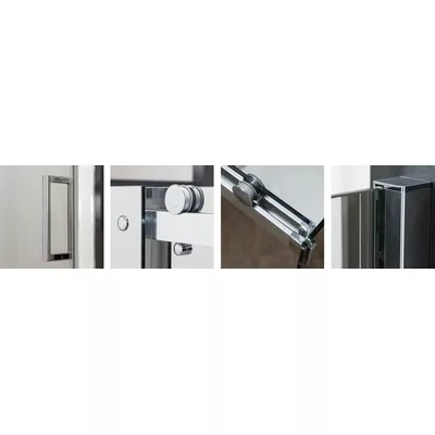 Roltechnik AMR2N 1000 íves zuhanykabin brillant profil transparent betét (624-1000000-00-02)