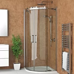   Roltechnik AMR2N 900 íves zuhanykabin brillant profil transparent betét (624-9000000-00-02)