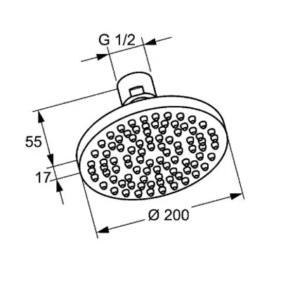 Kludi A-QA tányér fejzuhany 200 mm króm (665100500)