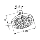 Kludi A-QA tányér fejzuhany 250 mm króm (665110500)