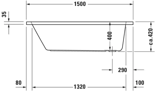 Duravit D-Code Fürdőkád fehér 1500x750 mm (700095000000000)
