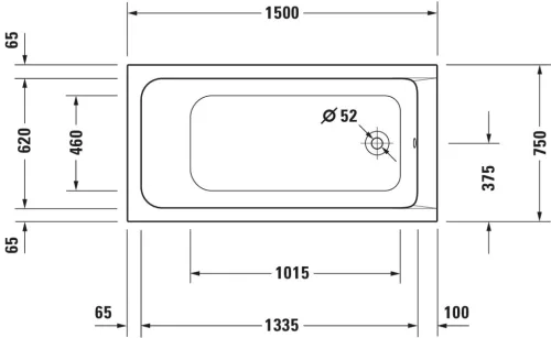 Duravit D-Code Fürdőkád fehér 1500x750 mm (700095000000000)