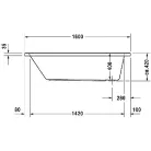 Duravit D-Code akril fürdőkád 160x70 cm fehér (700096000000000)