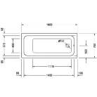 Duravit D-Code akril fürdőkád 160x70 cm fehér (700096000000000)