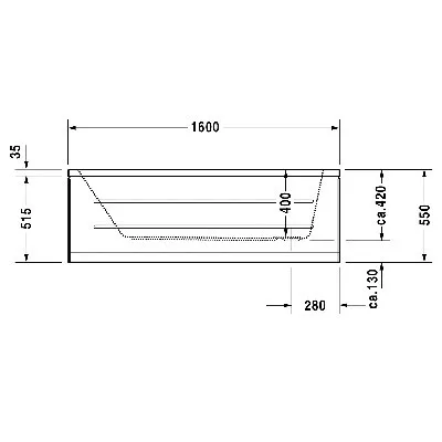 Duravit D-Code akril fürdőkád 160x70 cm fehér (700096000000000)
