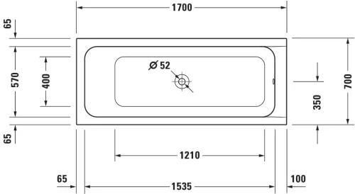 Duravit D-Code Fürdőkád fehér 1700x700 mm (700097000000000)