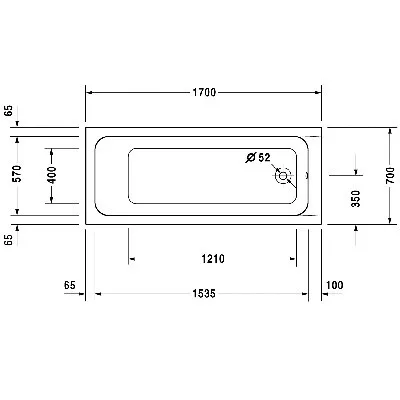 Duravit D-CODE egyenes fürdőkád akril 170x70-es (700098000000000)