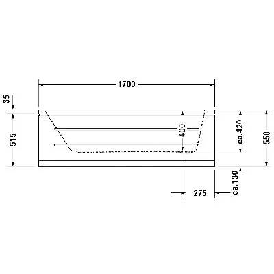Duravit D-CODE egyenes fürdőkád akril 170x70-es (700098000000000)