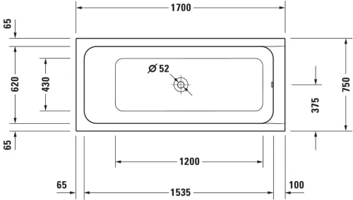Duravit D-Code Fürdőkád fehér 1700x750 mm (700099000000000)