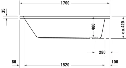 Duravit D-Code Fürdőkád fehér 1700x750 mm (700100000000000)