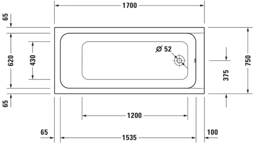 Duravit D-Code Fürdőkád fehér 1700x750 mm (700100000000000)