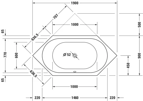 Duravit D-Code Fürdőkád fehér 1900x900 mm (700138000000000)