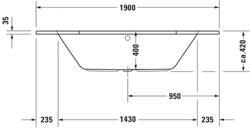 Duravit D-Code Fürdőkád fehér 1900x900 mm (700138000000000)