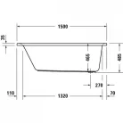 Duravit D-Neo egyenes fürdőkád akril 150x75 fehér 700471000000000