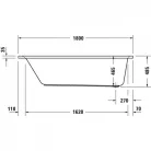 Duravit D-Neo egyenes fürdőkád akril 180x80 fehér 700475000000000 rajz2