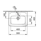 Alföldi Optic kézmosó mosdó 50x40 1 furattal középen 7072 50 01