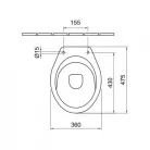 Alföldi Bázis mélyöblítésű WC hátsó kifolyás CleanFlush 7093 R0 01 rajz2