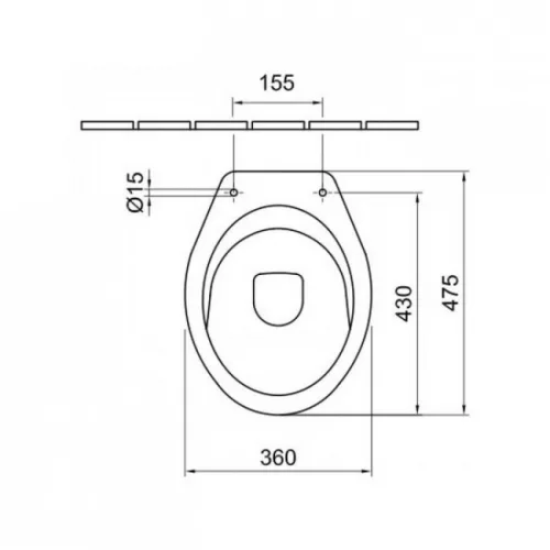 Alföldi Bázis mélyöblítésű WC hátsó kifolyás CleanFlush 7093 R0 01 rajz2