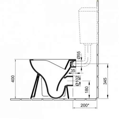 Alföldi Bázis mélyöblítésű WC hátsó kifolyás CleanFlush 7093 R0 01