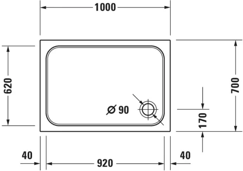 Duravit D-Code Zuhanytálca fehér (720093000000000)