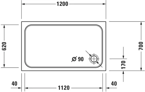 Duravit D-Code Zuhanytálca fehér (720094000000000)