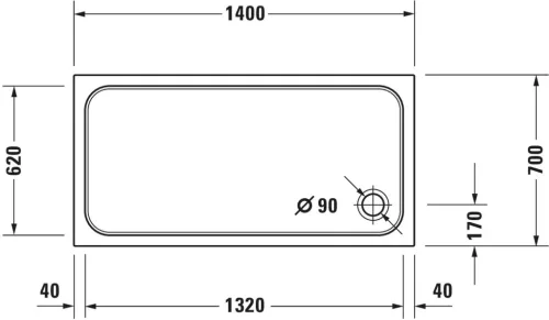 Duravit D-Code Zuhanytálca fehér (720095000000000)