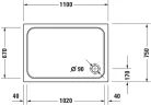 Duravit D-Code Zuhanytálca fehér (720097000000000)