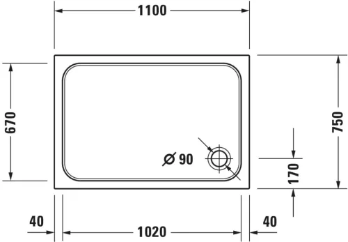Duravit D-Code Zuhanytálca fehér (720097000000000)