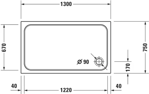 Duravit D-Code Zuhanytálca fehér (720098000000000)