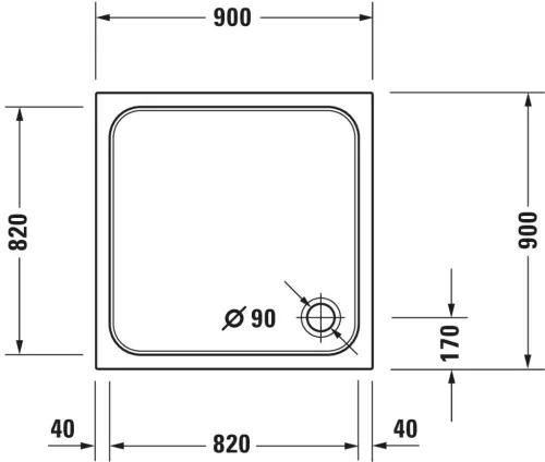 Duravit D-Code Zuhanytálca fehér (720102000000000)