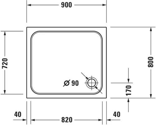 Duravit D-Code Zuhanytálca fehér (720105000000000)