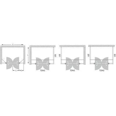 Roltechnik TDN2 1500 kétszárnyas zuhanyajtó ezüst profil transparent betét (721-1500000-01-02)