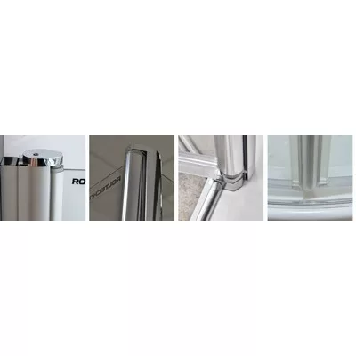 Roltechnik TR1 1000 íves kétszárnyas íves zuhanykabin brillant profil transparent betét (722-1000000-00-02)