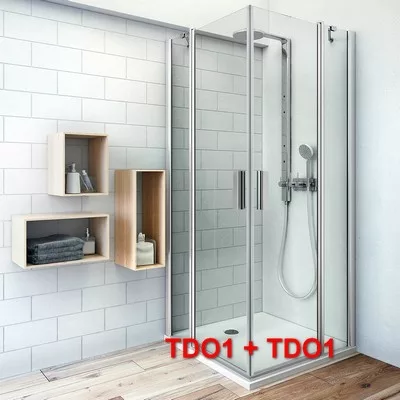 Roltechnik TDO1 1100 egyszárnyas zuhanyajtó ezüst profil transparent betét (724-1100000-01-02)